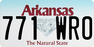 AR license plate 771WRO