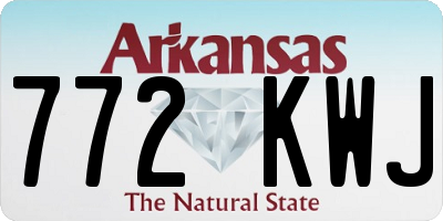 AR license plate 772KWJ