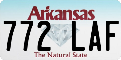 AR license plate 772LAF