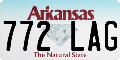 AR license plate 772LAG