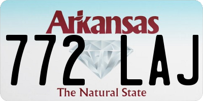 AR license plate 772LAJ