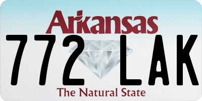AR license plate 772LAK