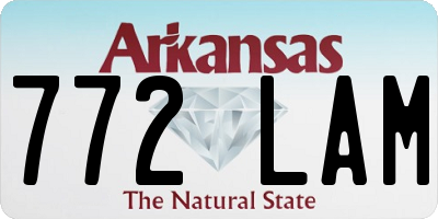 AR license plate 772LAM