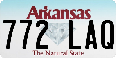 AR license plate 772LAQ