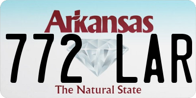 AR license plate 772LAR