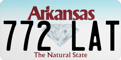 AR license plate 772LAT