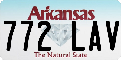 AR license plate 772LAV
