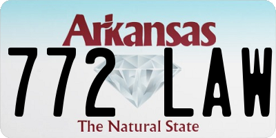 AR license plate 772LAW