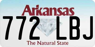 AR license plate 772LBJ