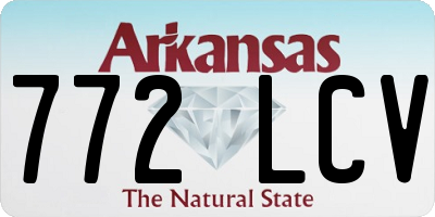 AR license plate 772LCV