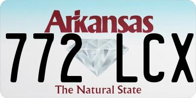 AR license plate 772LCX