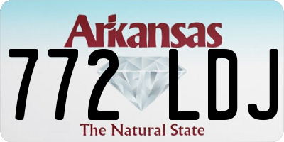 AR license plate 772LDJ