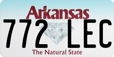 AR license plate 772LEC