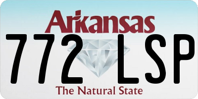 AR license plate 772LSP
