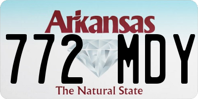 AR license plate 772MDY