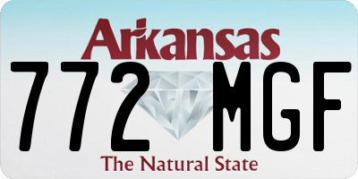 AR license plate 772MGF