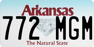 AR license plate 772MGM
