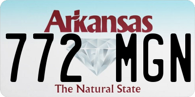AR license plate 772MGN