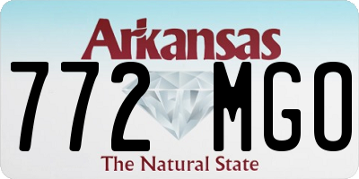 AR license plate 772MGO