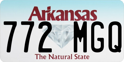 AR license plate 772MGQ