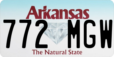 AR license plate 772MGW