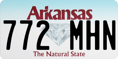 AR license plate 772MHN