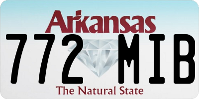 AR license plate 772MIB