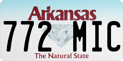 AR license plate 772MIC