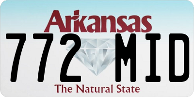 AR license plate 772MID