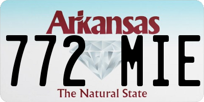 AR license plate 772MIE