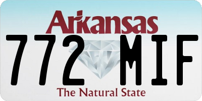 AR license plate 772MIF