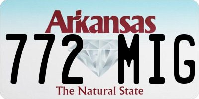 AR license plate 772MIG