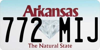AR license plate 772MIJ