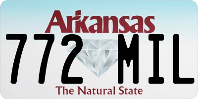 AR license plate 772MIL