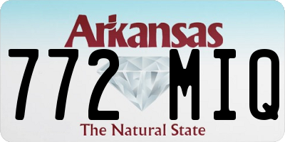 AR license plate 772MIQ