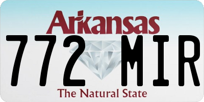AR license plate 772MIR