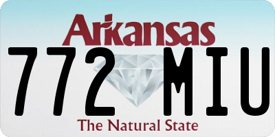 AR license plate 772MIU