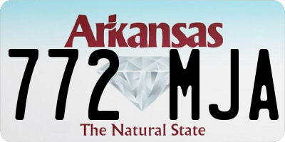 AR license plate 772MJA