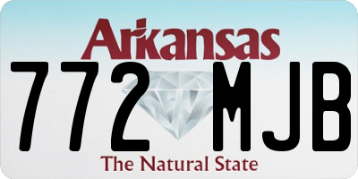 AR license plate 772MJB