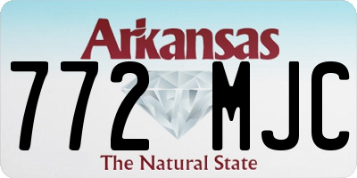 AR license plate 772MJC
