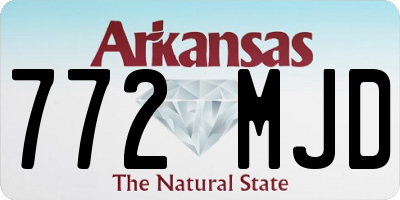 AR license plate 772MJD