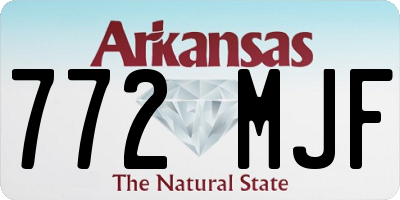 AR license plate 772MJF
