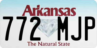 AR license plate 772MJP