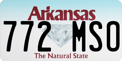 AR license plate 772MSO