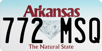 AR license plate 772MSQ