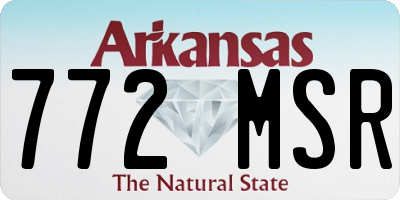 AR license plate 772MSR