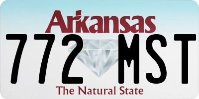 AR license plate 772MST