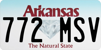 AR license plate 772MSV