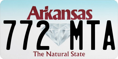AR license plate 772MTA