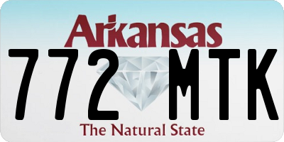 AR license plate 772MTK